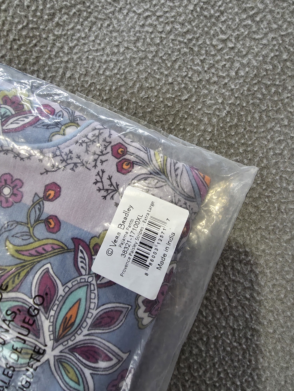 NWT Vera Bradley Paisley Pink PJ Shirt (Button Down) & Lavender Paisley PJ Pants - Picture 2 of 4
